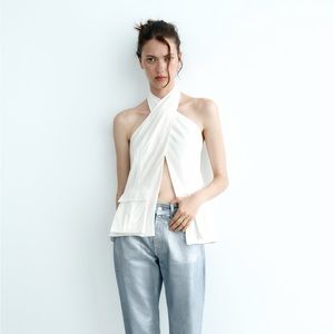 NWT Zara open back halter Top